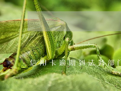 信用卡逾期到法务部门会怎么样 信用卡逾期到法务部门会怎么样