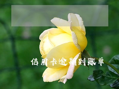 信用卡逾期到账单 信用卡逾期到账单