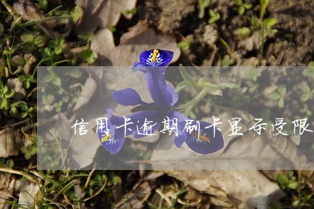信用卡逾期刷卡显示受限制 信用卡逾期刷卡显示受限制