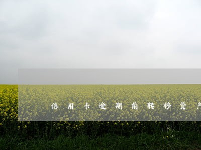 信用卡逾期前转移资产 信用卡逾期前转移资产