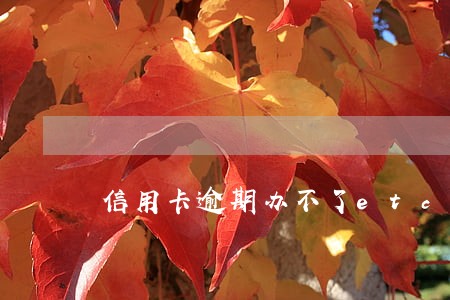 信用卡逾期办不了etc 信用卡逾期办不了etc