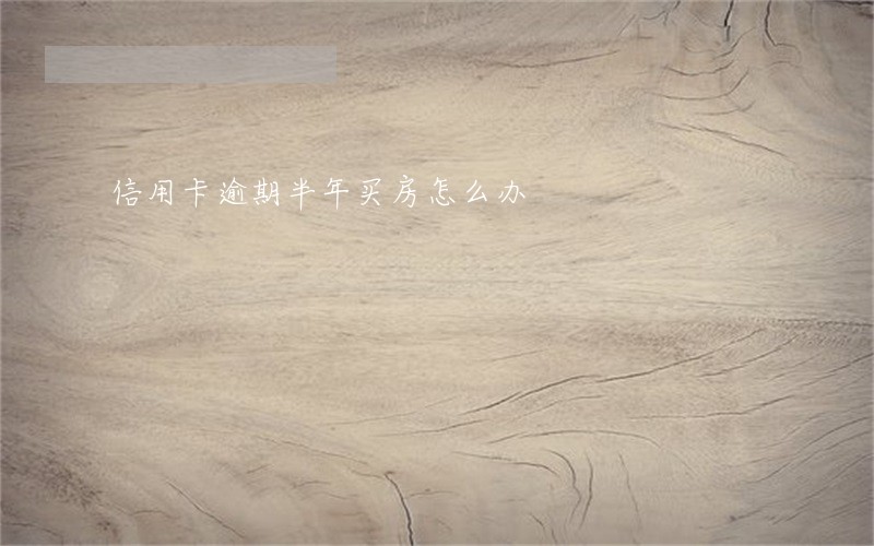 信用卡逾期半年买房怎么办 信用卡逾期半年买房怎么办