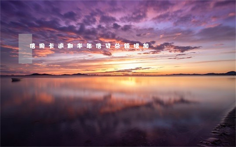 信用卡逾期半年信贷总额增加