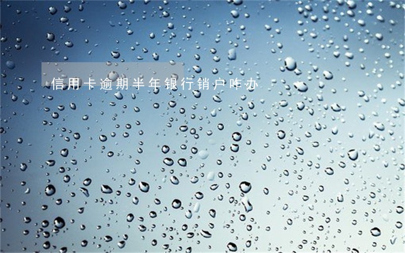信用卡逾期半年银行销户咋办
