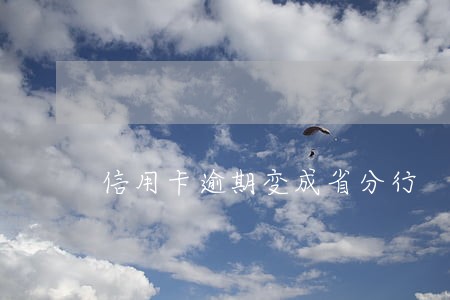信用卡逾期变成省分行 信用卡逾期变成省分行