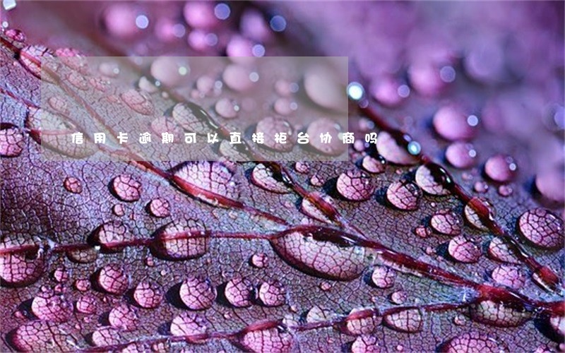信用卡逾期可以直接柜台协商吗