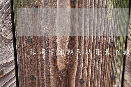 信用卡逾期可以还最低额度