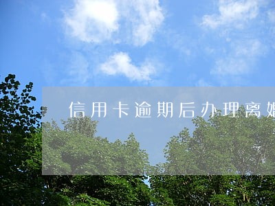 信用卡逾期后办理离婚 信用卡逾期后办理离婚