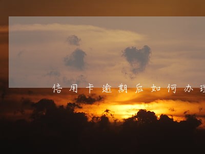 信用卡逾期后如何办理分期 信用卡逾期后如何办理分期