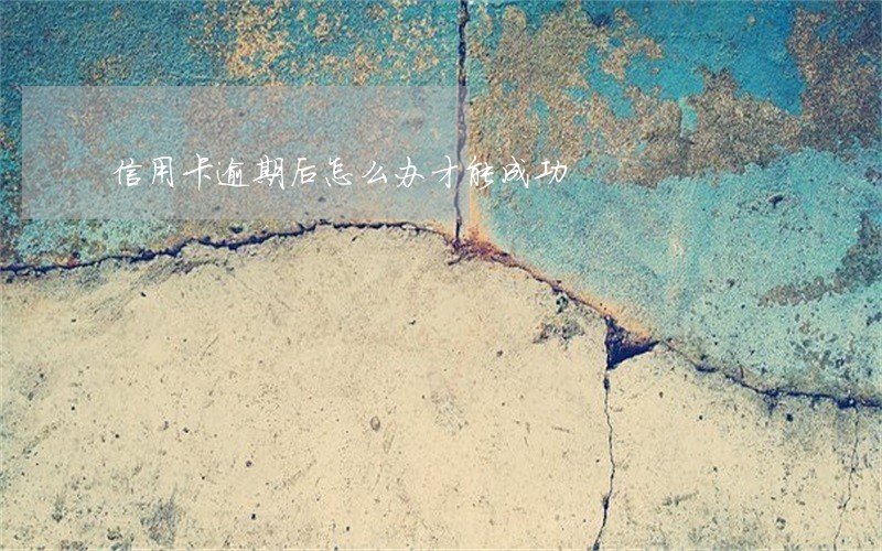 信用卡逾期后怎么办才能成功 信用卡逾期后怎么办才能成功