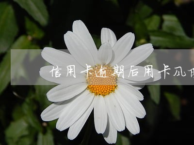 信用卡逾期后用卡风险 信用卡逾期后用卡风险