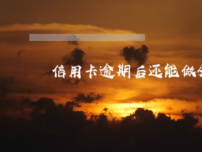 信用卡逾期后还能做分期吗