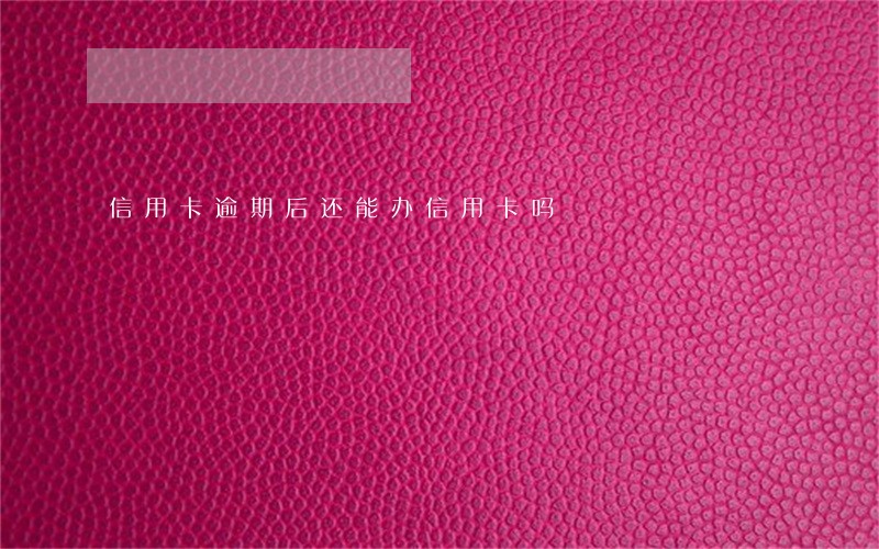 信用卡逾期后还能办信用卡吗