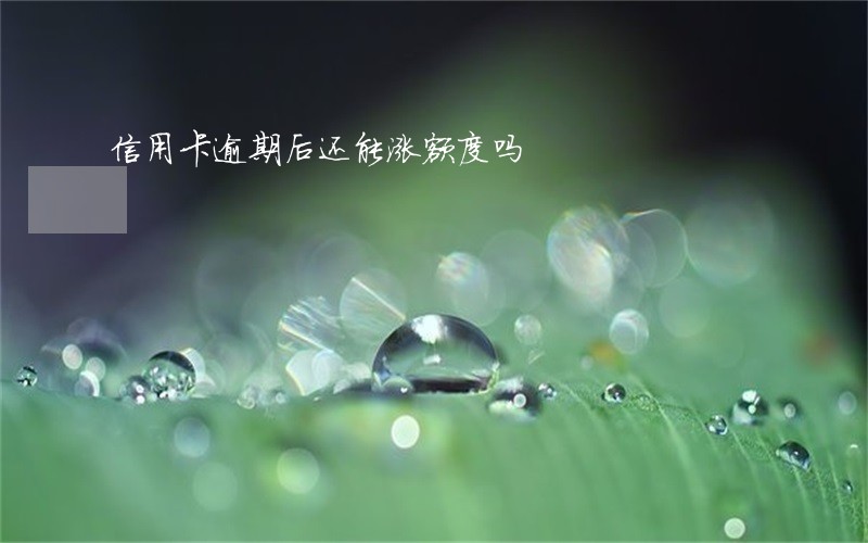 信用卡逾期后还能涨额度吗