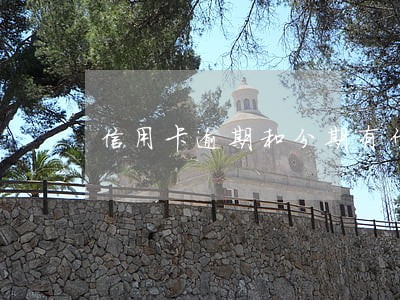 信用卡逾期和分期有什么区别 信用卡逾期和分期有什么区别
