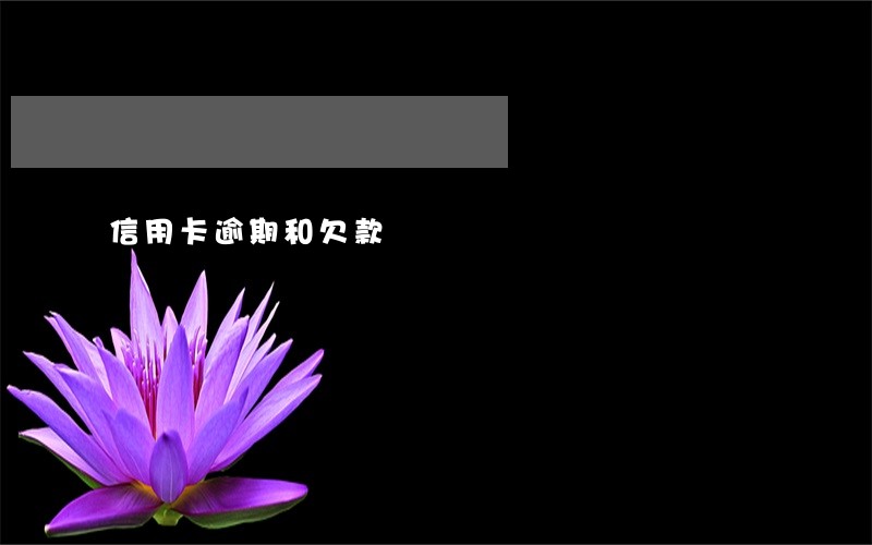 信用卡逾期和欠款 信用卡逾期和欠款