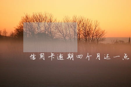 信用卡逾期四个月还一点进去 信用卡逾期四个月还一点进去