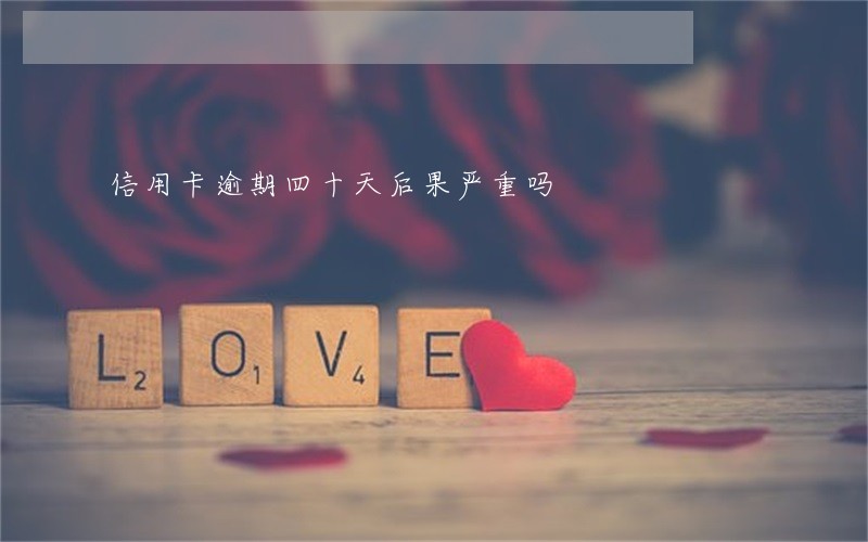 信用卡逾期四十天后果严重吗 信用卡逾期四十天后果严重吗