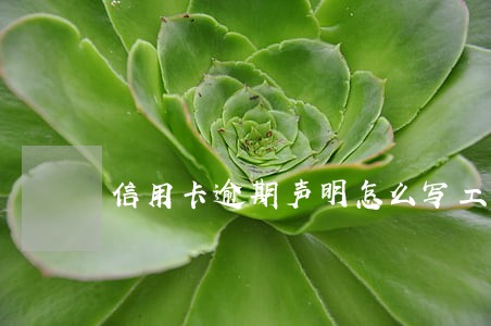 信用卡逾期声明怎么写工商 信用卡逾期声明怎么写工商