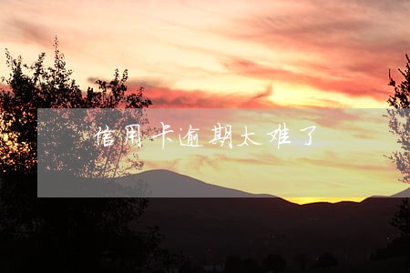 信用卡逾期太难了 信用卡逾期太难了
