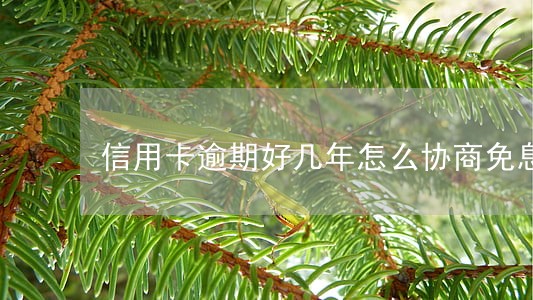 信用卡逾期好几年怎么协商免息 信用卡逾期好几年怎么协商免息