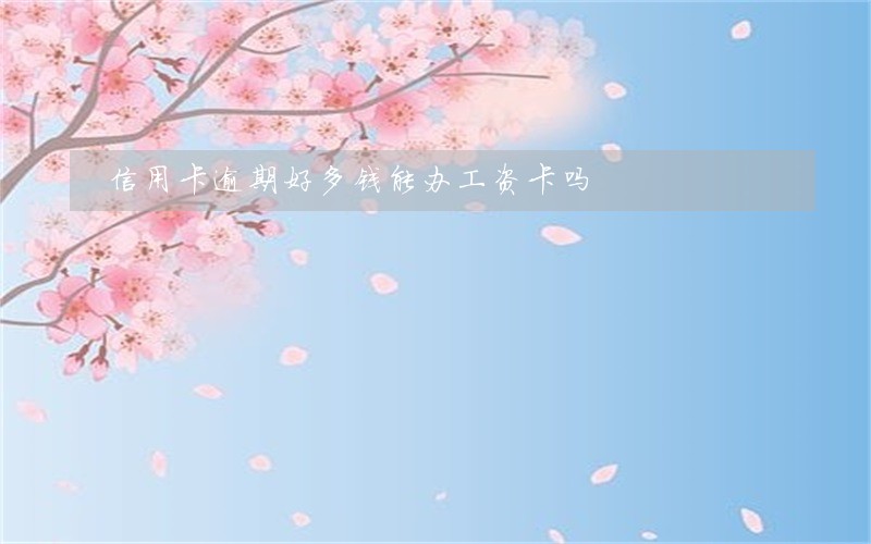 信用卡逾期好多钱能办工资卡吗 信用卡逾期好多钱能办工资卡吗
