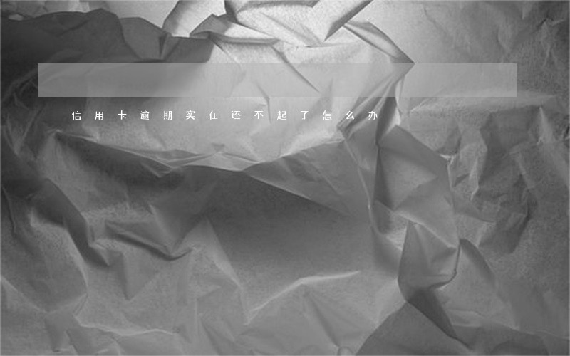 信用卡逾期实在还不起了怎么办 信用卡逾期实在还不起了怎么办