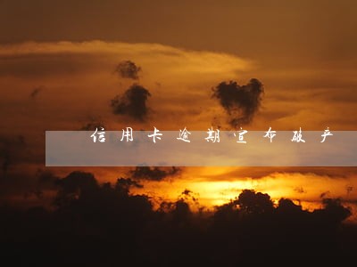 信用卡逾期宣布破产 信用卡逾期宣布破产