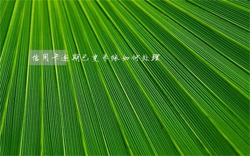 信用卡逾期已变呆账如何处理 信用卡逾期已变呆账如何处理