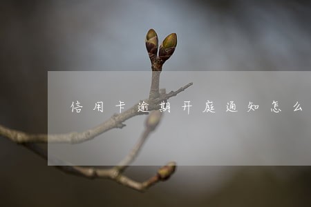 信用卡逾期开庭通知怎么解决 信用卡逾期开庭通知怎么解决