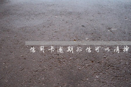 信用卡逾期征信可以消掉吗 信用卡逾期征信可以消掉吗