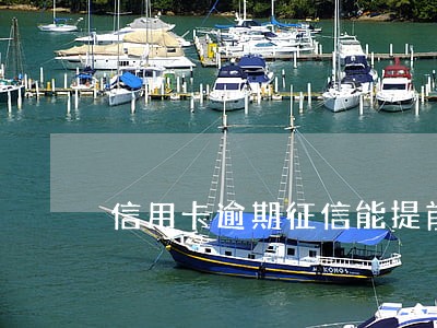信用卡逾期征信能提前解除吗 信用卡逾期征信能提前解除吗