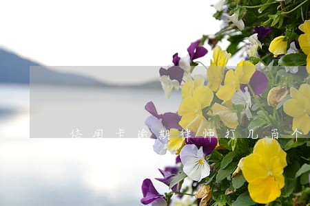 信用卡逾期律师打几百个电话 信用卡逾期律师打几百个电话