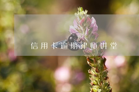 信用卡逾期律师讲堂 信用卡逾期律师讲堂