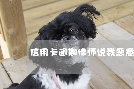 信用卡逾期律师说我恶意透支 信用卡逾期律师说我恶意透支