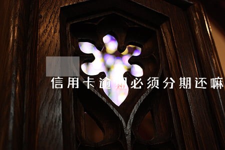 信用卡逾期必须分期还嘛 信用卡逾期必须分期还嘛