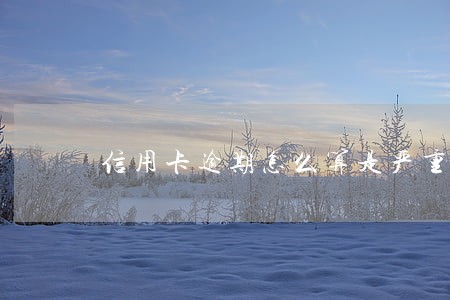 信用卡逾期怎么算是严重