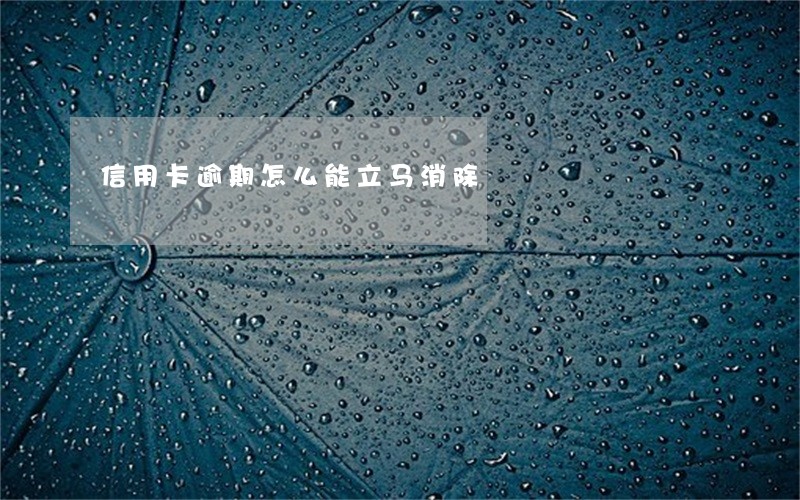信用卡逾期怎么能立马消除