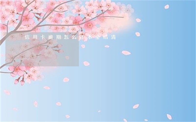 信用卡逾期怎么还本金结清 信用卡逾期怎么还本金结清