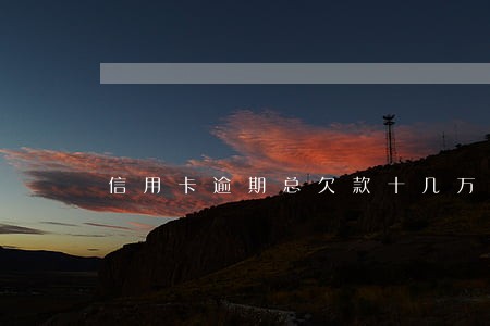 信用卡逾期总欠款十几万怎么办