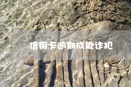 信用卡逾期成欺诈犯 信用卡逾期成欺诈犯