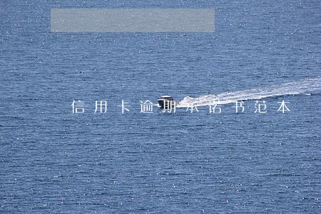 信用卡逾期承诺书范本 信用卡逾期承诺书范本