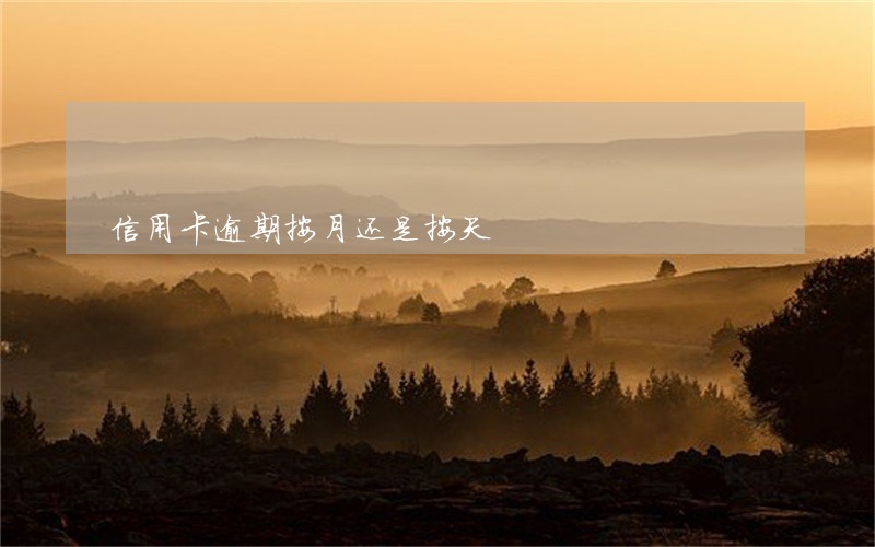 信用卡逾期按月还是按天 信用卡逾期按月还是按天