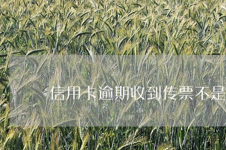 信用卡逾期收到传票不是当地的