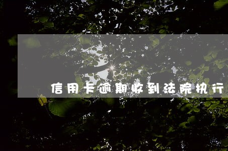 信用卡逾期收到法院执行令 信用卡逾期收到法院执行令