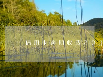 信用卡逾期收费2017 信用卡逾期收费2017