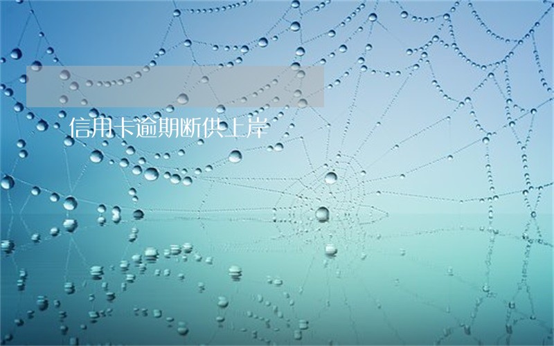 信用卡逾期断供上岸