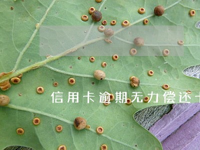 信用卡逾期无力偿还卡也费掉了 信用卡逾期无力偿还卡也费掉了