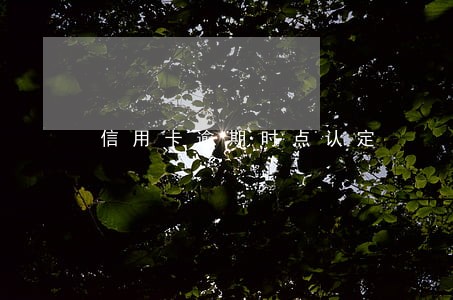 信用卡逾期时点认定 信用卡逾期时点认定