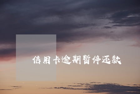 信用卡逾期暂停还款 信用卡逾期暂停还款